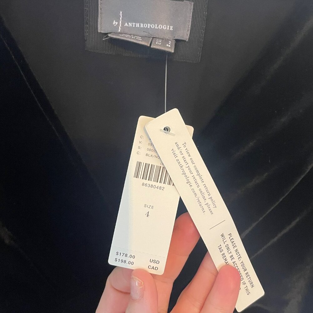 New with tags Anthropologie Katerina Maxi Dress- Black Velvet, Sz 4- Retail $178 - Picture 4 of 12